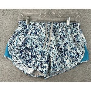 Nike Dri-Fit Running Shorts Womens Small Blue Abstract Lined 3" Inseam
